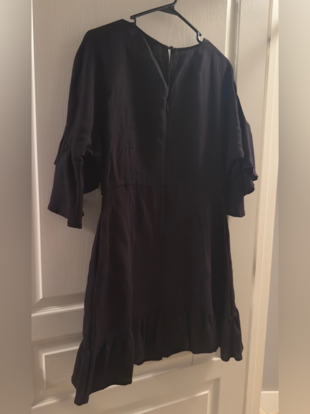 Women’s Black Ruffle Sleeve Dress - Elegant Semi-Formal